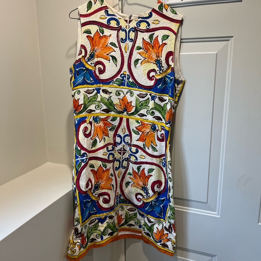 Dolce & Gabbana Orange Blue Sheath Mini Dress